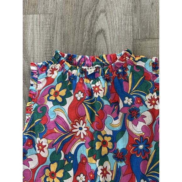 Boden Sophie Ruffle Linen Multi Top Sleeveless Floral Size US 6 - Picture 10 of 10